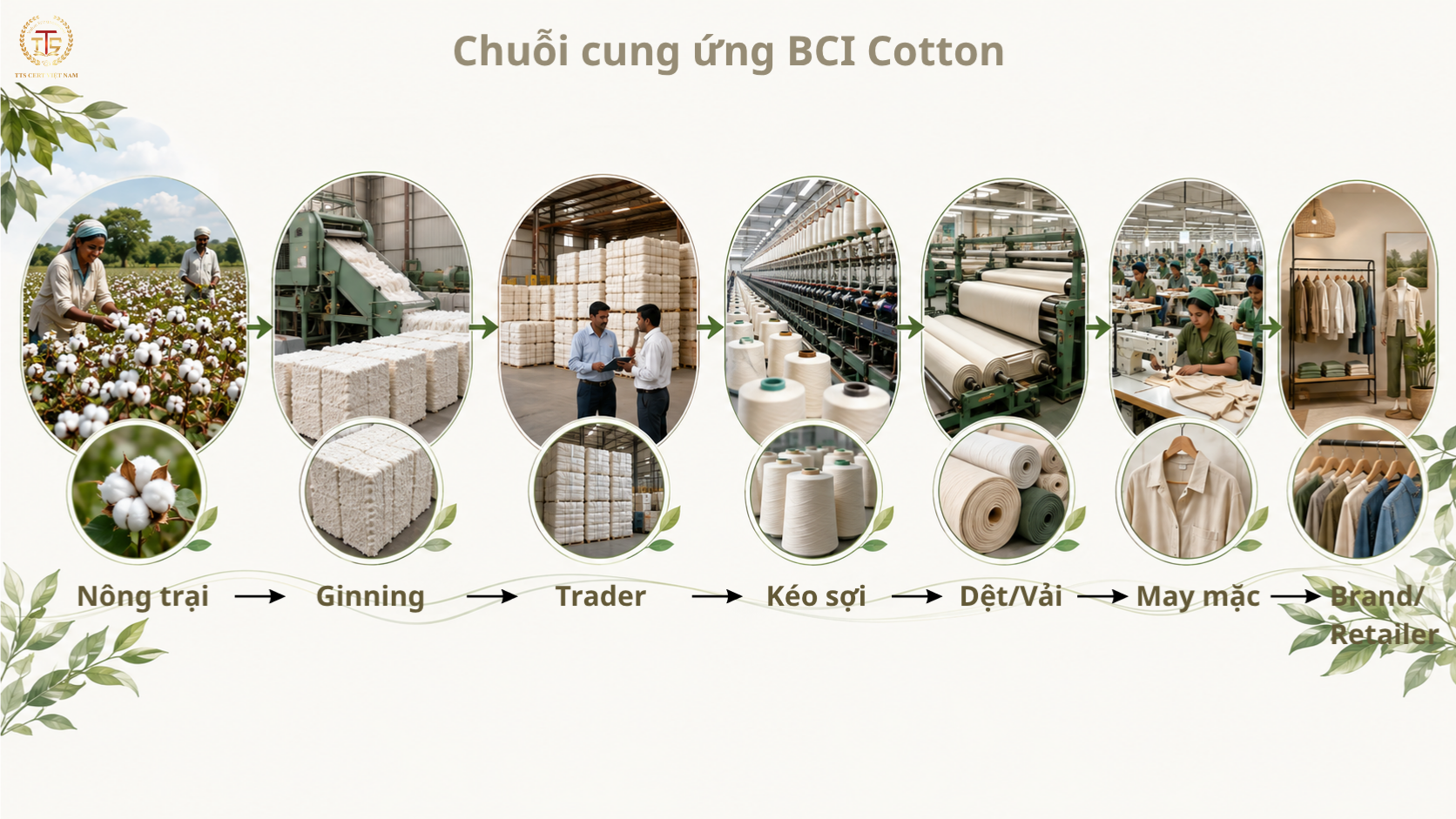 Chuỗi cung ứng BCI Cotton từ nông trại đến thương hiệu và nhà bán lẻ