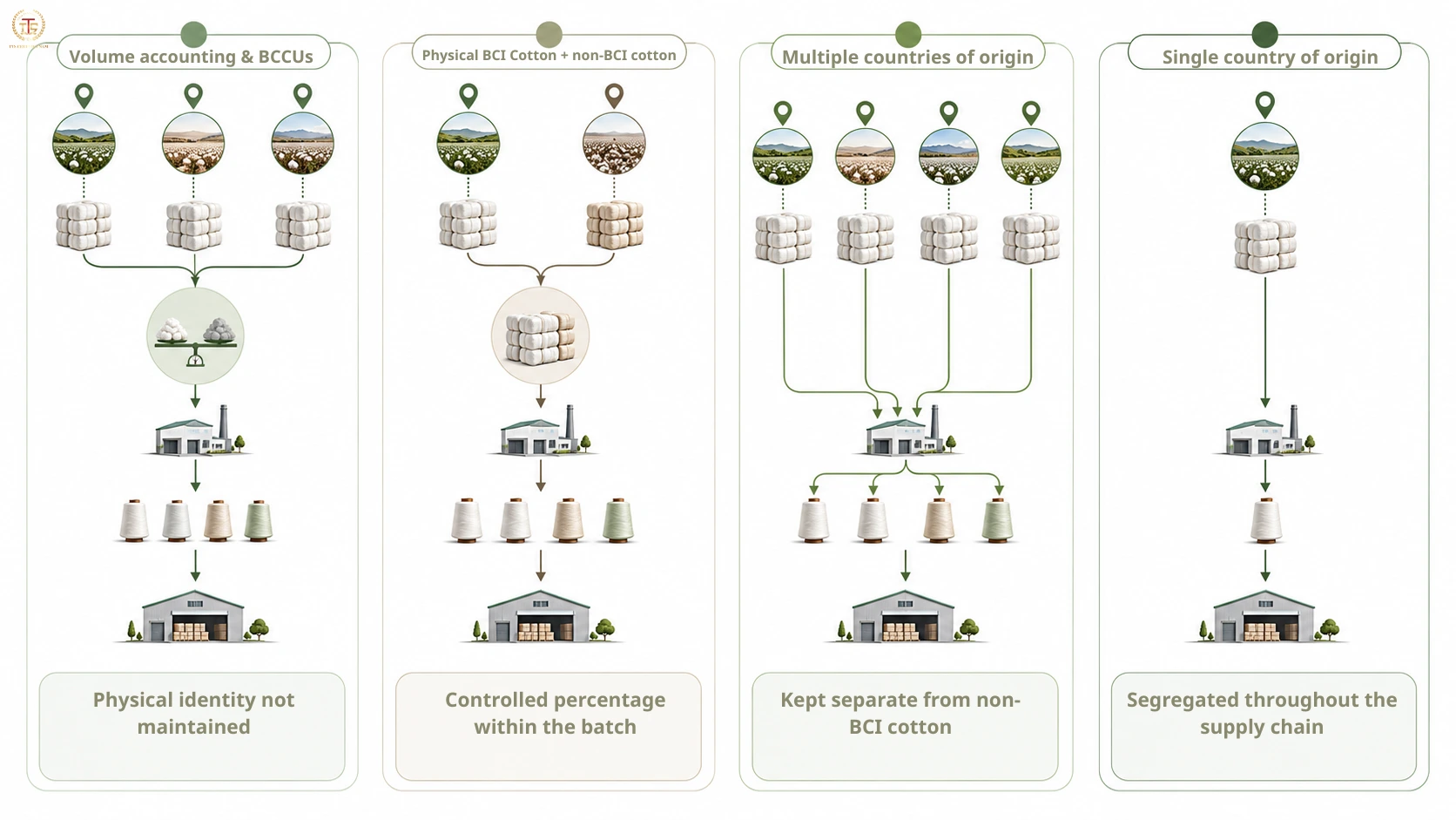 Four BCI Chain of Custody models under CoC Standard v1.2