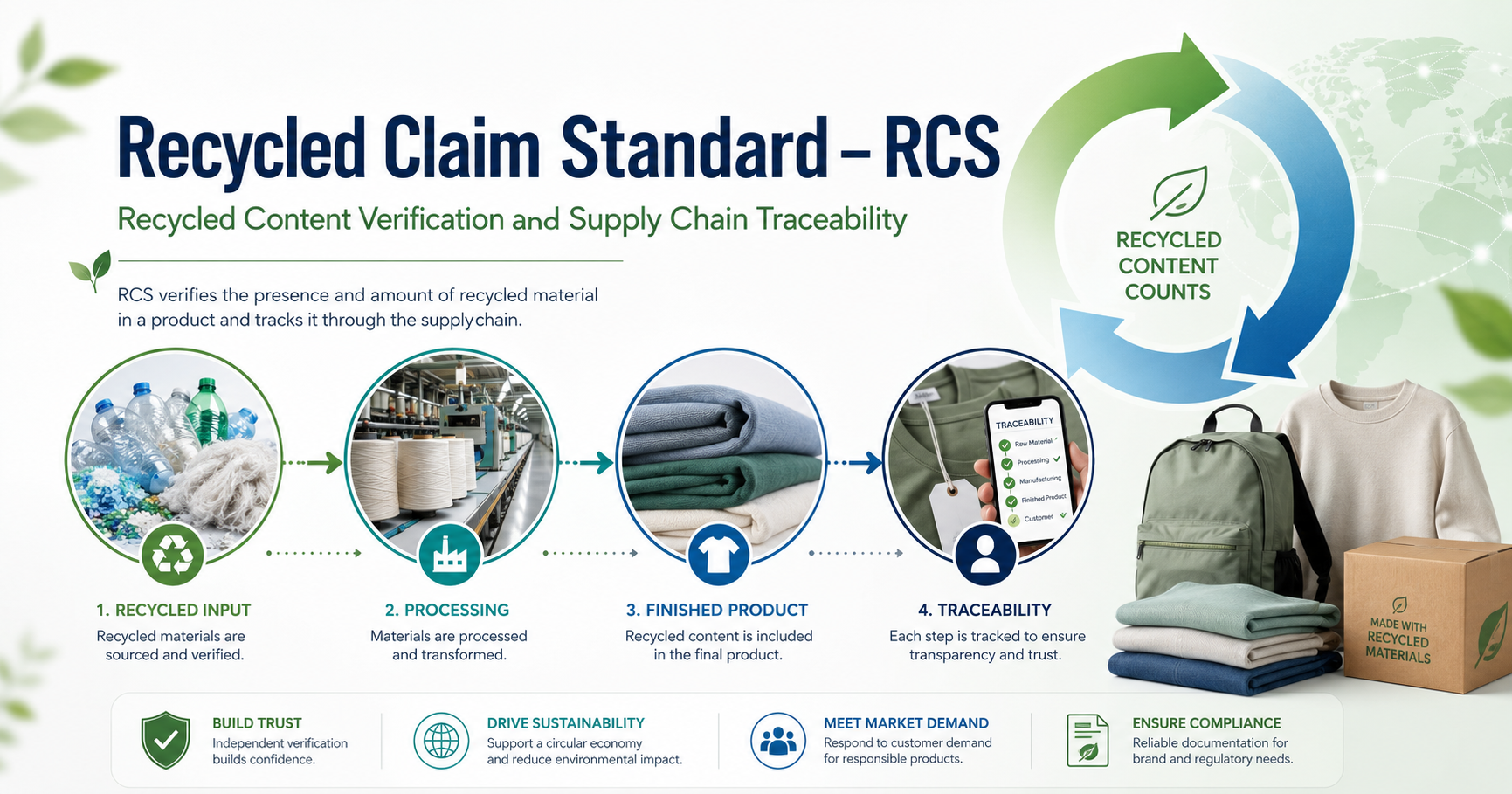 RCS certification for recycled content and supply chain traceability