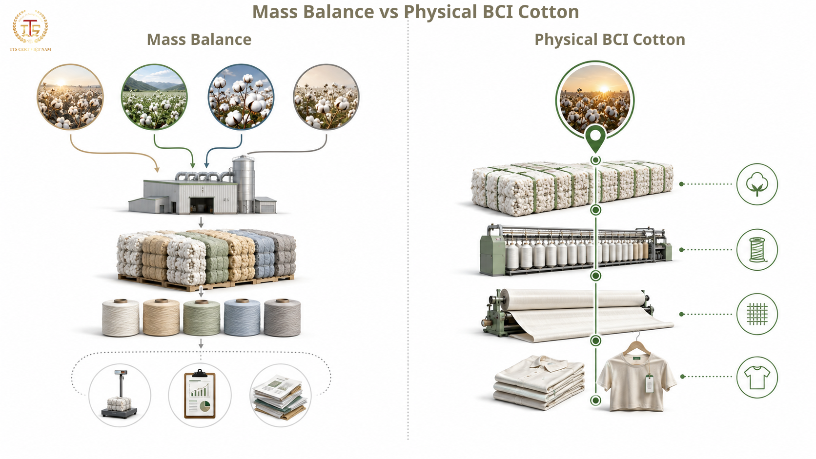 Comparison between Mass Balance and Physical BCI Cotton